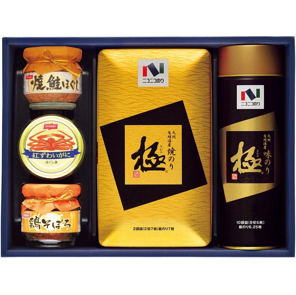 【お歳暮ギフト】ニコニコのり 極海苔・缶詰・瓶詰詰合せ　期間限定販売